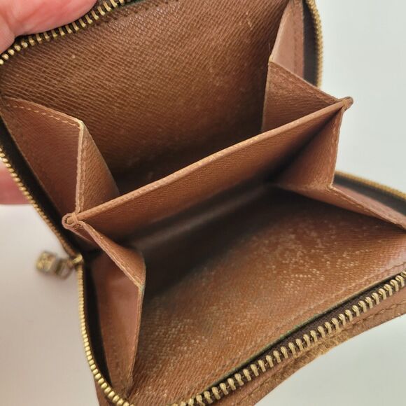LOUIS VUITTON LV Bifold Zippy Compact Wallet Brown Medium Purse Monogram Vintage - Picture 7 of 12